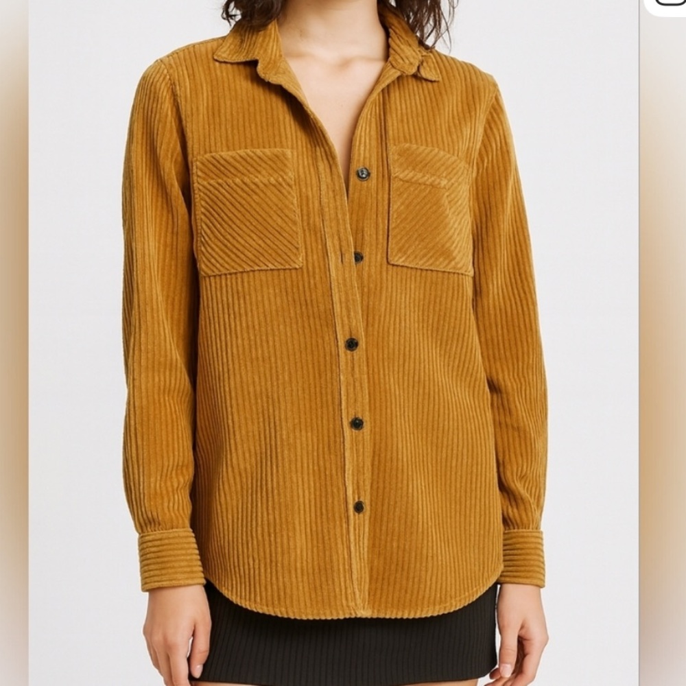 Wild Fable Mustard Corduroy Button Down Shirt